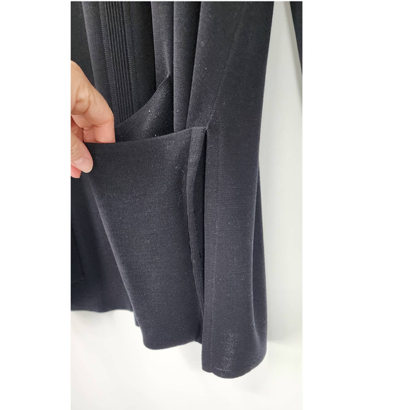 Exclusively Misook Woman 2x Classic Black Long‎ Line Open Front Cardigan 2X - Picture 6 of 8